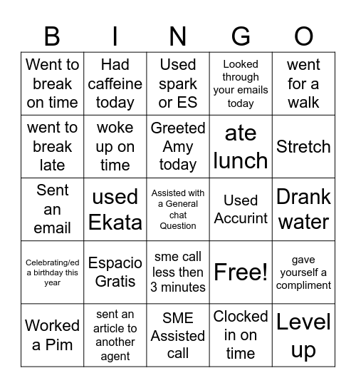 ***Specialist Bingo*** Bingo Card