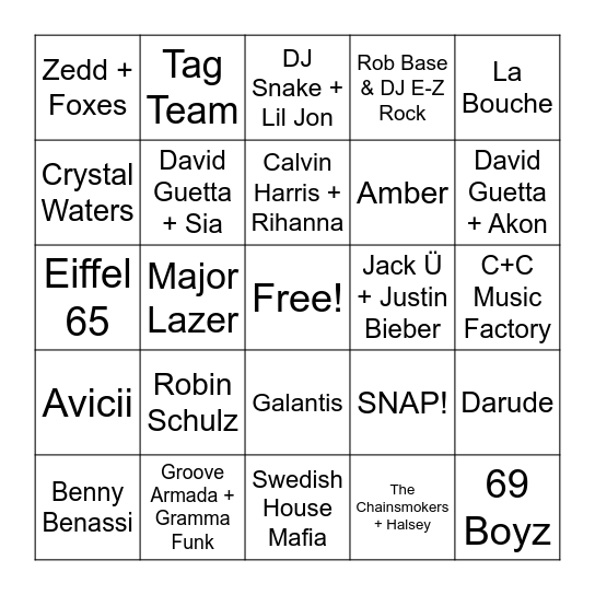 Bingo Blitz: Glitter & Glowsticks Bingo Card