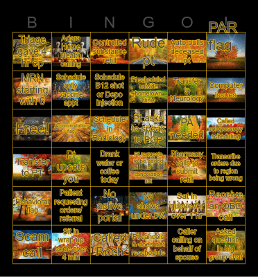 Bingo 10/1/2026 Bingo Card
