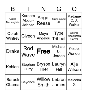 Black Culture Bingo Card