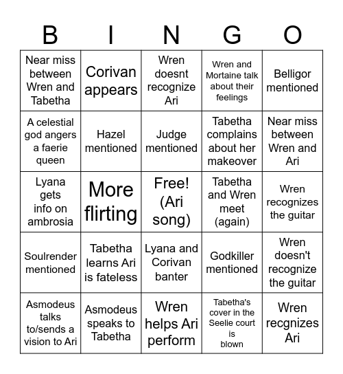 Let's get this soiree started! Bingo Card