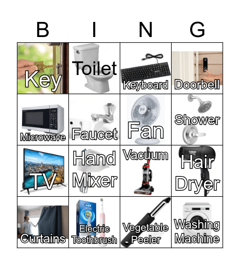 Guess the Household Item Bingo Card