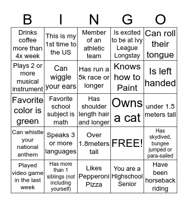 Ivy League 5 Rock Bingo Card