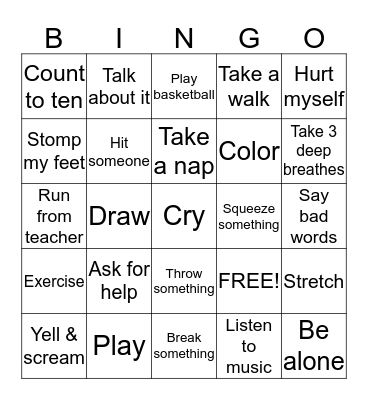 When Angry Bingo Card