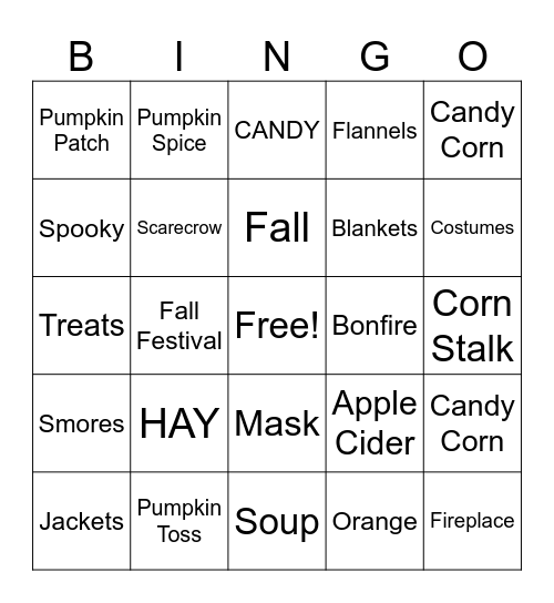 HAPPY OCTOBER Bingo Card
