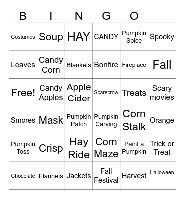 HAPPY OCTOBER Bingo Card