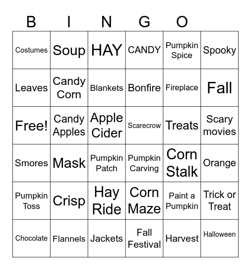 HAPPY OCTOBER Bingo Card