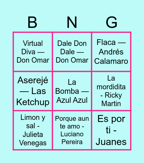 53 AÑOS NADINA!! Bingo Card