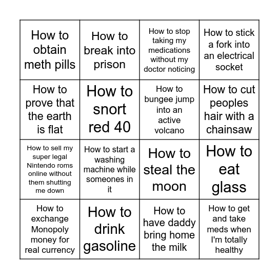 The ChatGBT Race Bingo Card