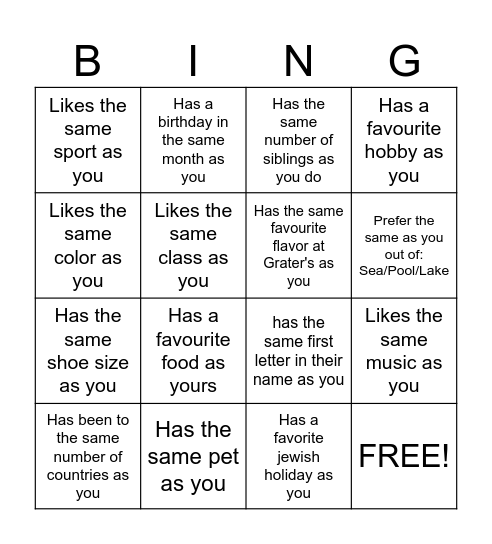 Hyeled haze hu ani Bingo Card