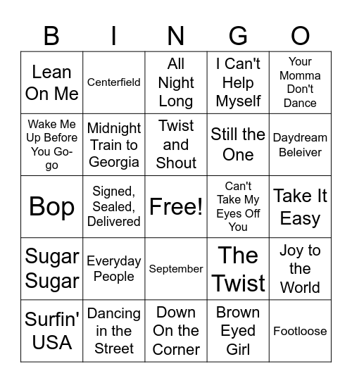 GTO's Bingo Card