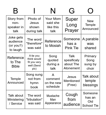 Conference Bingo Test Bingo Card
