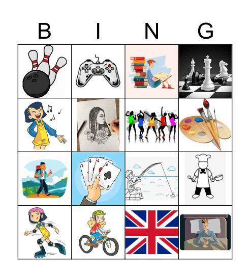 Hobbies Bingo Card