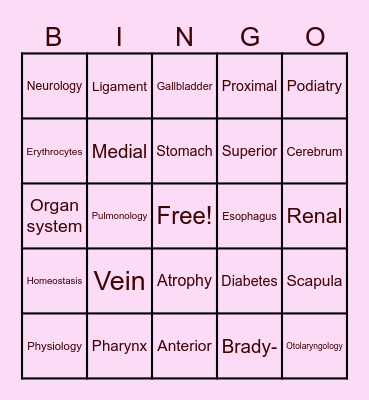 MEDSEARCH BINGO Card