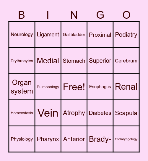 MEDSEARCH BINGO Card