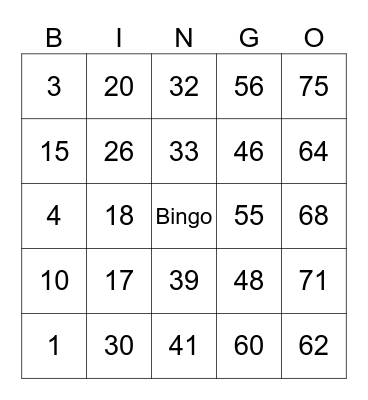 Bingo Card