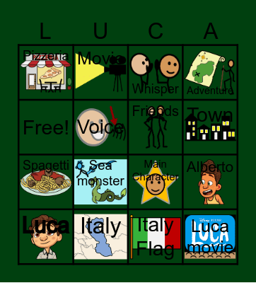 Luca Movie! Bingo Card