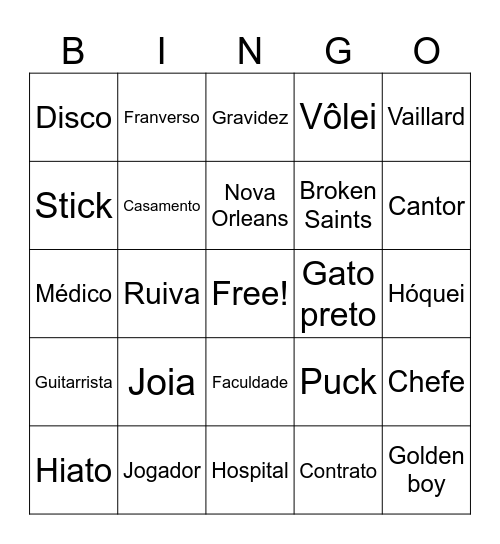 BINGO DO FRANVERSO Bingo Card