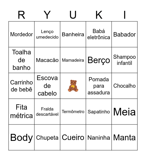 Bingo do Gustavo Bingo Card