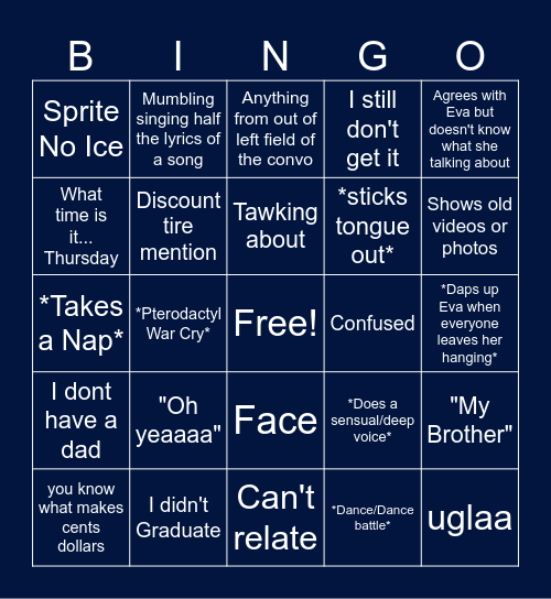 Gabe's Bingo Card Bingo Card