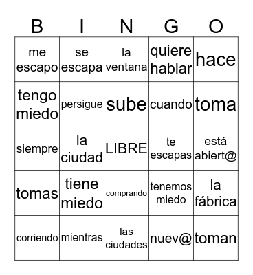 I - Chapter 3 Bingo Card