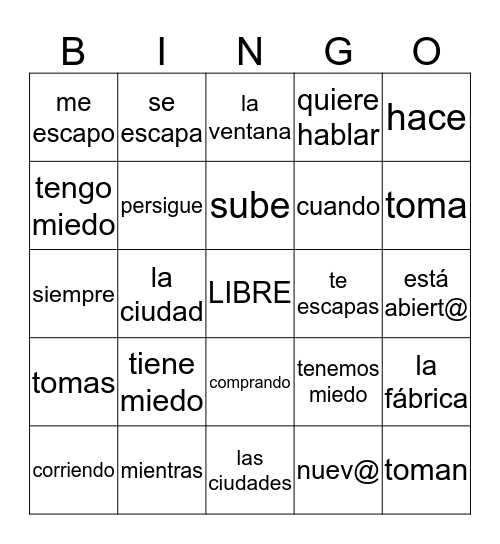 I - Chapter 3 Bingo Card