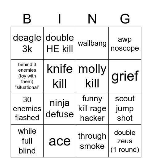 cs2 Bingo Card