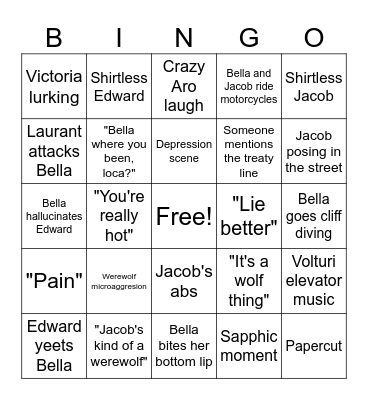 New Moon Bingo Card
