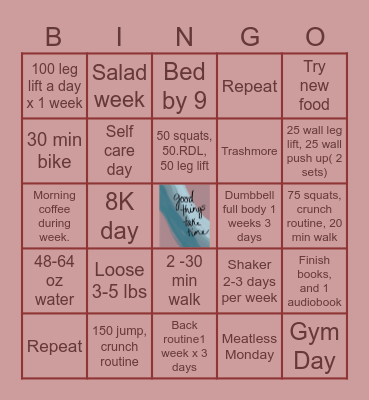 October Reset Bingo Card