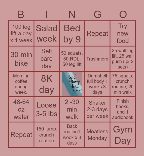 October Reset Bingo Card