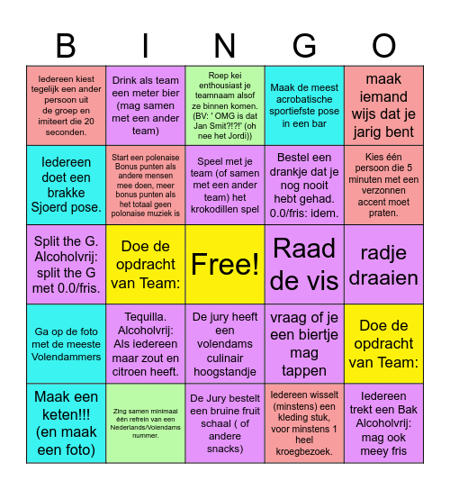 Vrienden weekend 2026 v2 Bingo Card