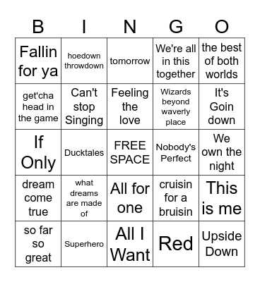 disney channel 2000s Bingo Card