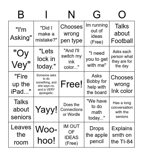 Waken Bingo Card