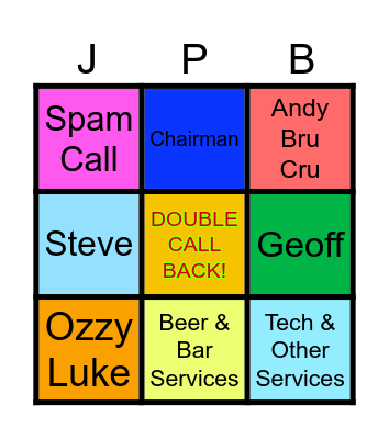 JORDAN PHONE BINGO Card