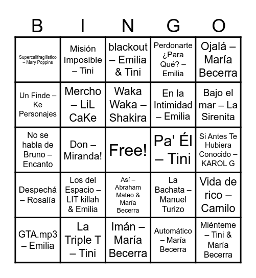 MUSI-POPI Bingo Card