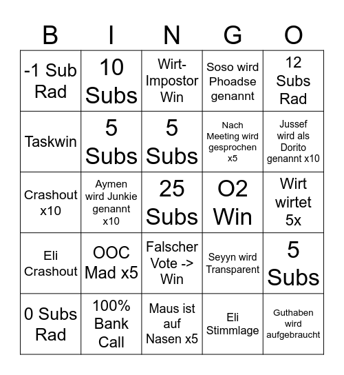 8h Bruch Bingo Card