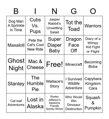 Book fair bingo! Bingo Card