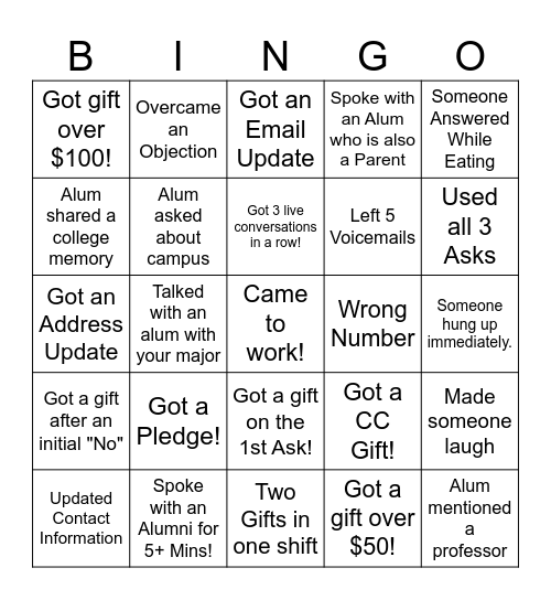 SEU EC BINGO Card