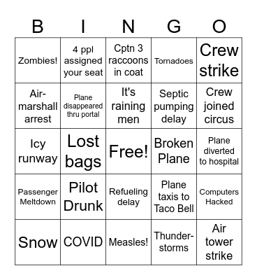 Flying II Bingo Card