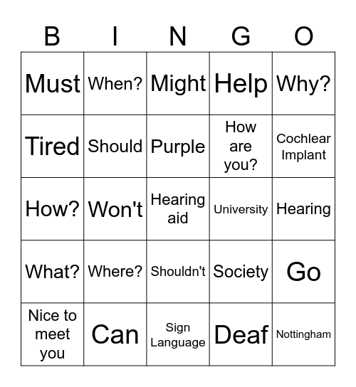 Convo 1 Bingo Card