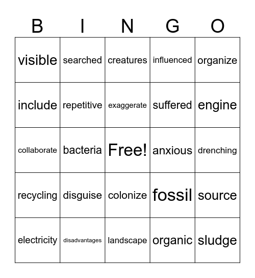 Bingo 4/5 #1 Bingo Card