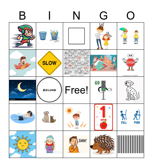 Maisy Big and Small Bingo Card