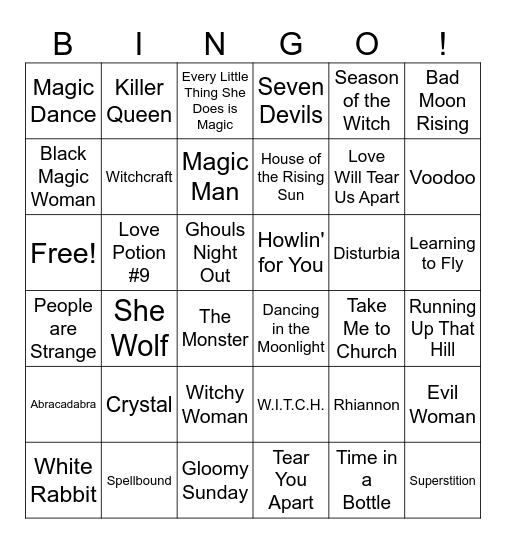 Witch Season Bingo Card