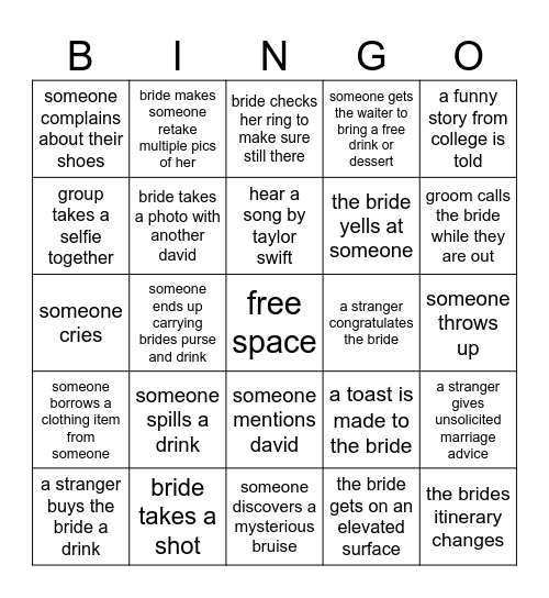 GIRLS GONE MILD BINGO Card