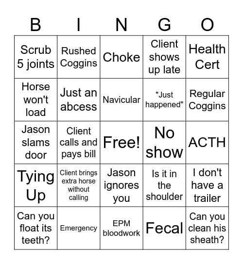 2026 Tech Week Equine Bingo Card