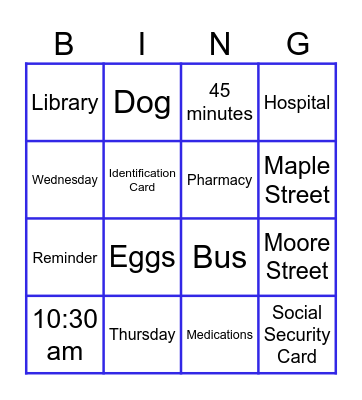 Remembering an App.: M Bingo Card