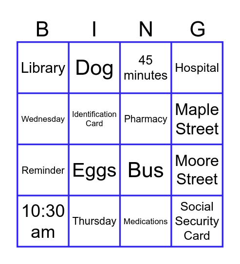 Remembering an App.: M Bingo Card