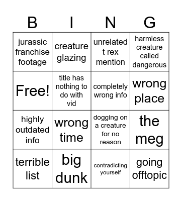 slop bingo Card