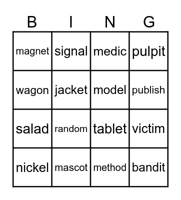 3.1 Bingo Card