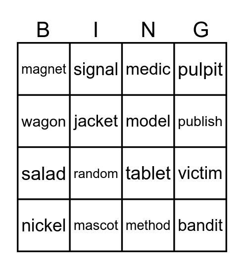 3.1 Bingo Card